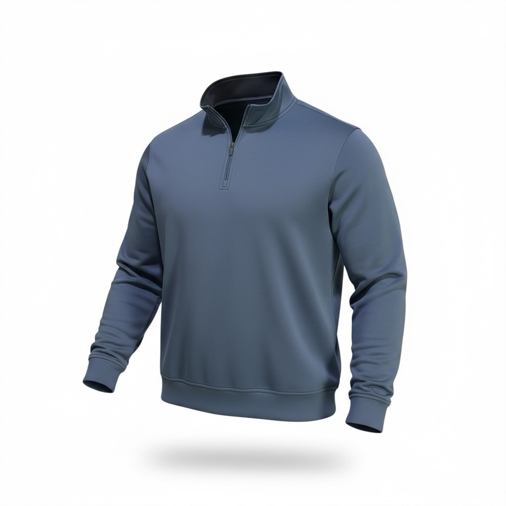 Duck Head Mens XL Quarter Zip Pullover Blue Grey Performance Stretch Sweatshirt